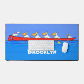 Funny pelicans rowing cartoon illustratie bureaumat (Keyboard & Muis)