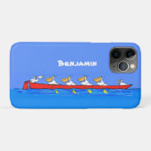 Funny pelicans rowing cartoon illustratie Case-Mate iPhone case (Achterkant (horizontaal))