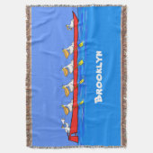 Funny pelicans rowing cartoon illustratie deken (Voorkant Verticaal)