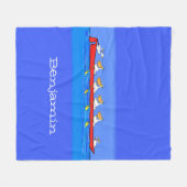 Funny pelicans rowing cartoon illustratie fleece deken (Voorkant (Horizontaal))