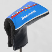 Funny pelicans rowing cartoon illustratie golfheadcover (3/4 voorkant)