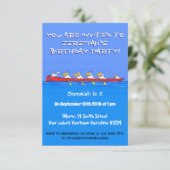 Funny pelicans rowing cartoon illustratie kaart (Staand voorkant)