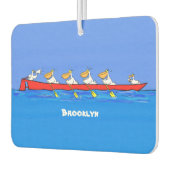 Funny pelicans rowing cartoon illustratie luchtverfrisser (Links)