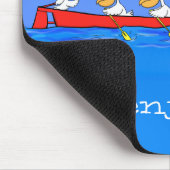 Funny pelicans rowing cartoon illustratie muismat (Hoek)