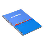 Funny pelicans rowing cartoon illustratie notitieboek (Rechterzijde)