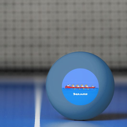 Funny pelicans rowing cartoon illustratie pingpongbal (Net)