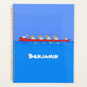 Funny pelicans rowing cartoon illustratie planner (Voorkant)