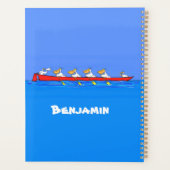 Funny pelicans rowing cartoon illustratie planner (Achterkant)