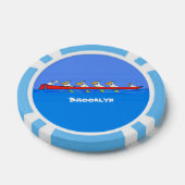 Funny pelicans rowing cartoon illustratie poker chips (Enkel)