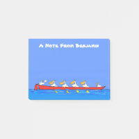 Funny pelicans rowing cartoon illustratie