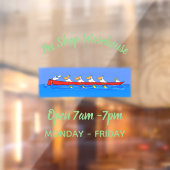 Funny pelicans rowing cartoon illustratie raamsticker (Vel 2)