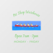 Funny pelicans rowing cartoon illustratie raamsticker (Vel)