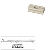 Funny pelicans rowing cartoon illustratie rubberstempel (Gestempeld)