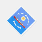 Funny pelicans rowing cartoon illustratie servet (Hoek)