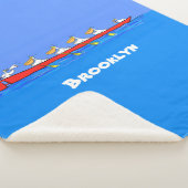 Funny pelicans rowing cartoon illustratie sherpa deken (3/4)