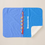 Funny pelicans rowing cartoon illustratie sherpa deken (Voorkant (horizontaal))