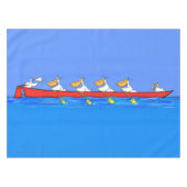 Funny pelicans rowing cartoon illustratie tafelkleed (Voorkant (Horizontaal))