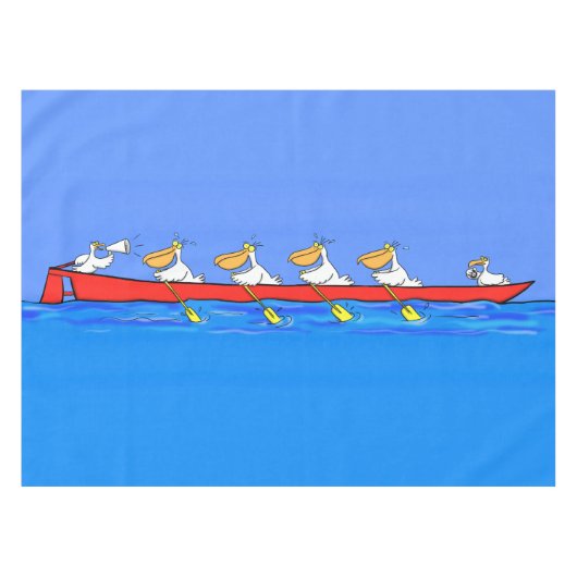Funny pelicans rowing cartoon illustratie tafelkleed (Voorkant (Horizontaal))