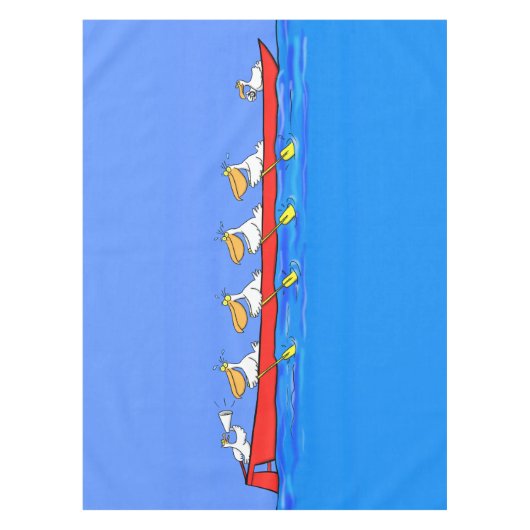 Funny pelicans rowing cartoon illustratie tafelkleed (Voorkant)