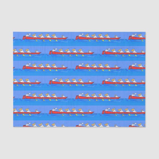 Funny pelicans rowing cartoon illustratie tissuepapier (Voorkant)