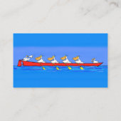 Funny pelicans rowing cartoon illustratie visitekaartje (Achterkant)