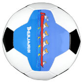 Funny pelicans rowing cartoon illustratie voetbal (Gedraaid)