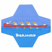 Funny pelicans rowing cartoon illustratie voetbal (Enkel)