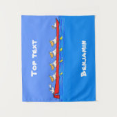 Funny pelicans rowing cartoon illustratie wandkleed (Voorkant)