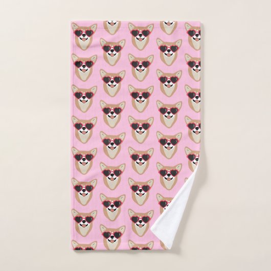 Funny Pembroke Welsh Corgi Pattern Pink Bad Handdoek (Handdoek)