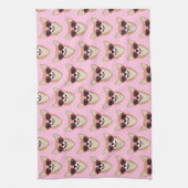 Funny Pembroke Welsh Corgi Pattern Pink Theedoek (Verticaal)