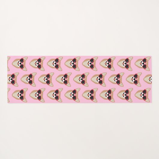 Funny Pembroke Welsh Corgi Pattern Pink Yogamat (Achterkant (horizontaal))