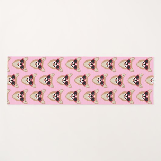 Funny Pembroke Welsh Corgi Pattern Pink Yogamat (Voorkant (horizontaal))