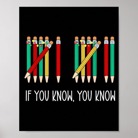Funny Pencil If You Know You Know 6 7 Reading Book Poster (Voorkant)