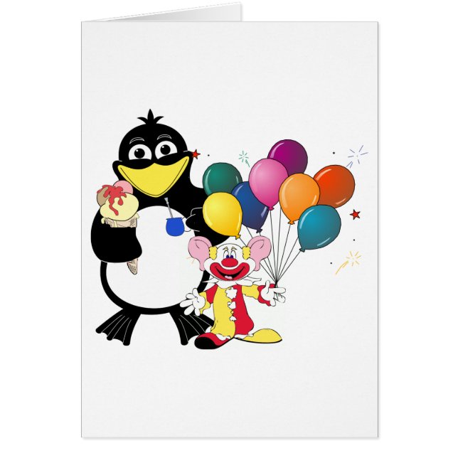 Funny penguin and clown cartoon (Voorkant)