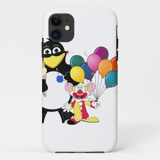 Funny penguin and clown cartoon Case-Mate iPhone case (Achterkant)