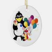 Funny penguin and clown cartoon keramisch ornament (Rechts)