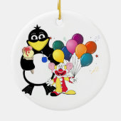 Funny penguin and clown cartoon keramisch ornament (Achterkant)
