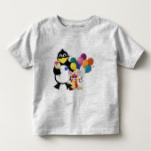 Funny penguin and clown cartoon kinder shirts (Voorkant)