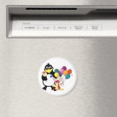 Funny penguin and clown cartoon magneet (Insitu (Vaatwasser))