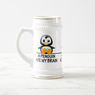 Funny Penguin Ate My Brain Graphic Bierpul