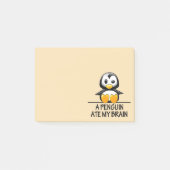 Funny Penguin Ate My Brain Graphic Cute Post-it® Notes (Voorkant)