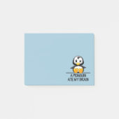Funny Penguin Ate My Brain Graphic Post-it® Notes (Voorkant)