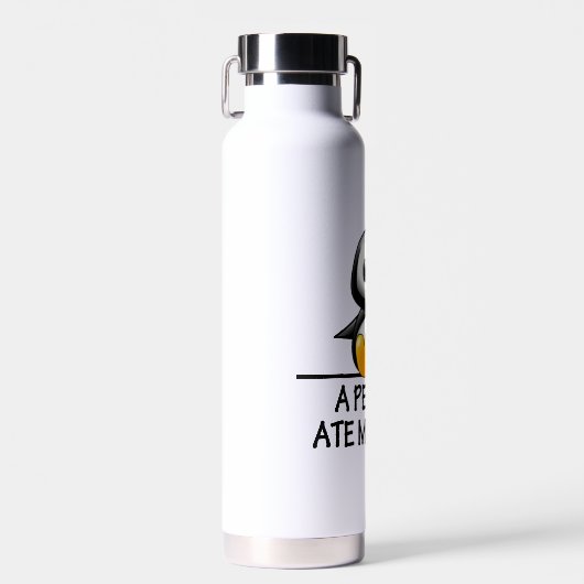 Funny Penguin Ate My Brain Waterfles (Voorkant)