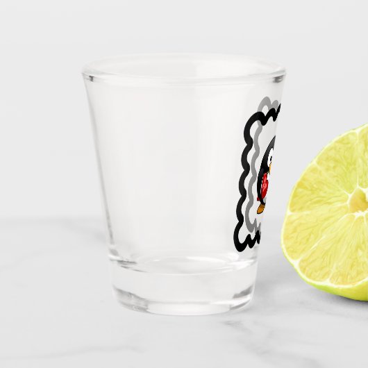 Funny Penguin Bird Design Shot Glas (Links)