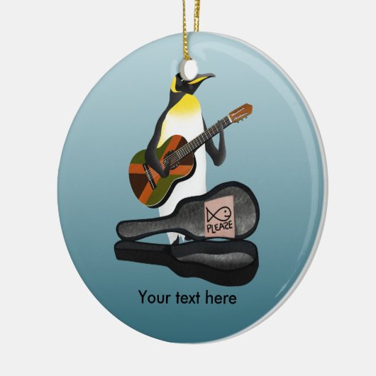 Funny Penguin Busking Keramisch Ornament (Links)