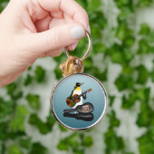 Funny Penguin Busking Sleutelhanger (Hand)