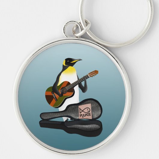 Funny Penguin Busking Sleutelhanger (Voorkant)