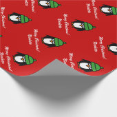 Funny penguin cartoon inpakpapier voor kerstmis (Hoek)