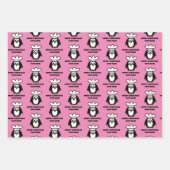 Funny penguin chef cartoon kerstmis inpakpapier vel (Voorkant 2)