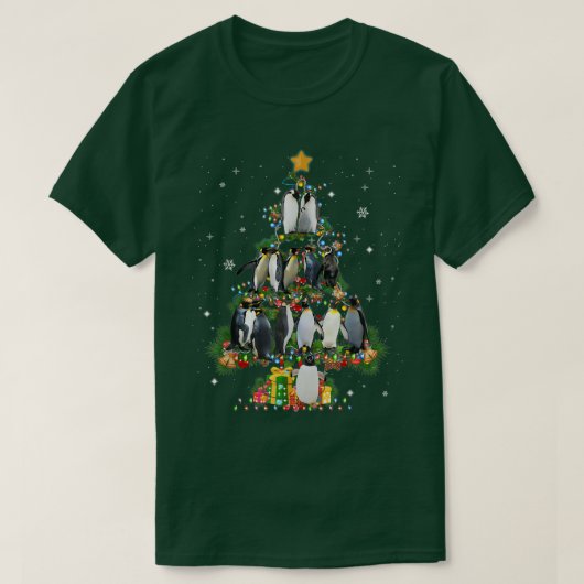 Funny Penguin Christmas Tree Loves Penguin Xmas  T-shirt (Design voorkant)